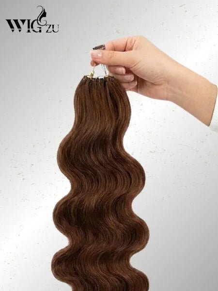Medium Brown Body Wave Invisible Micro-Loop Hair Extension - WIGZU