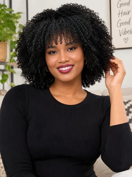 Short Curly Pixie Cut Glueless 180% Density - WIGZU