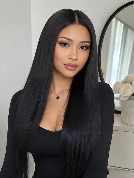 Silky Straight 4x4 Lace Closure Human Hair 180% Density Wig - WIGZU