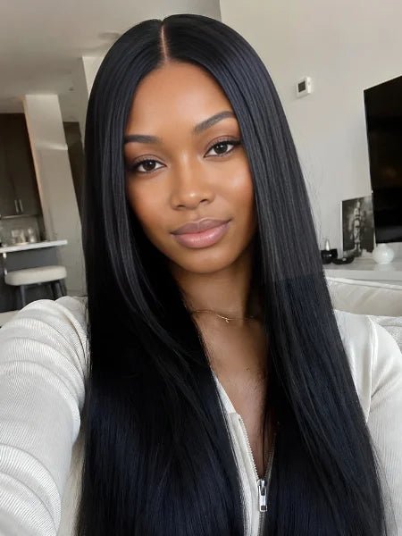 Silky Straight V-Part Glueless Human Hair Wig - WIGZU