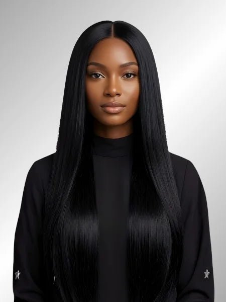 Silky Straight V-Part Glueless Human Hair Wig - WIGZU