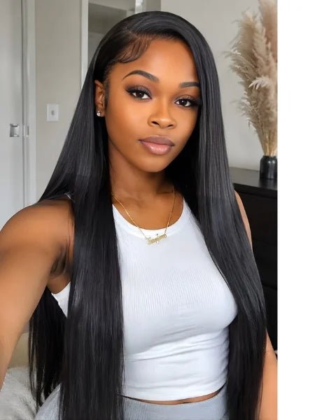 Straight Human Hair 13x6 Lace Wig 250% Density - WIGZU