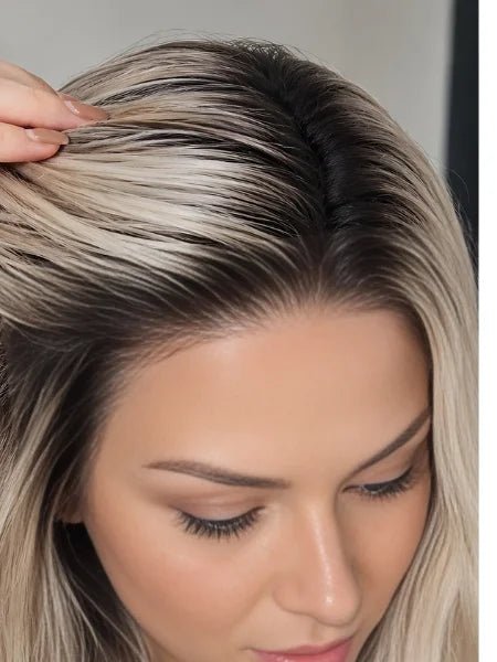 V-Part Golden Blonde Glueless Wavy Wig 150% Density - WIGZU