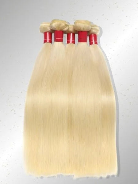 613 Honey Blonde Brazilian Straight Hair, Double Weft